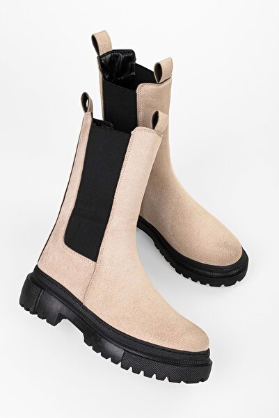 Shoeberry Γυναικείες μπότες Gaze Beige Suede