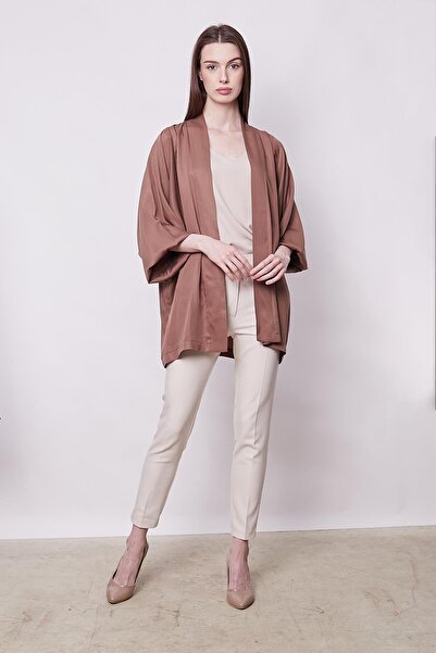 Jument 100% Ioyocell Fabric - Fluent Stylish Summer Cardigan and Trousers (Jument 40080)-Cocoa