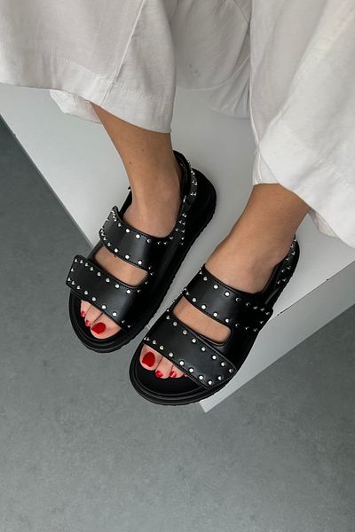 Mupa Shoes Sandale de damă Black Matte Stone