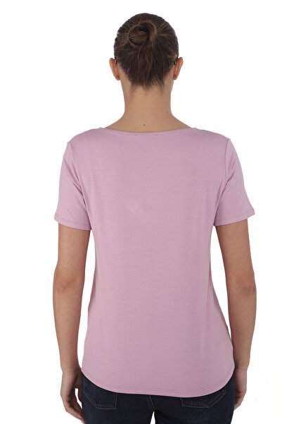 penyebizden Μπλουζάκι Lavender Pink Viscose V-Neck