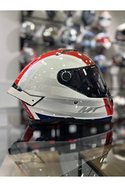MT Helmets Thunder 4 sv Kırmızı Mavi Şeffaf Vizörlü