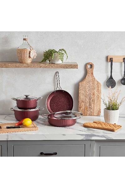 Home Box Premia Ozo 7-Piece Granite Cookware Set