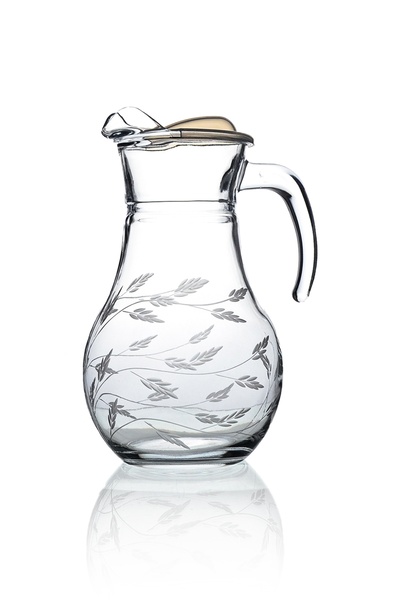 DECOCIA 1800cc Pudgy Kesme Cam Sürahi Sürgün Desenli