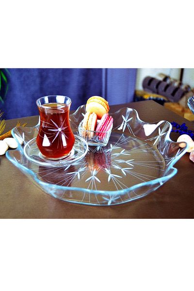 DECOCIA 32 Cm Glass Fruit Bowl and Presentation Plate