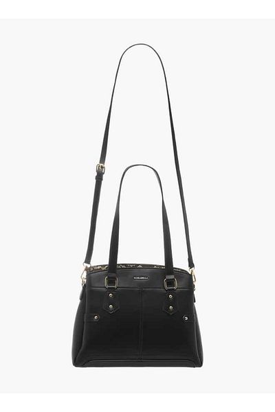 Flora Bella by Shoexpress Flora Bella Solid Tote Bag with Zip Closure and Detachable Strap