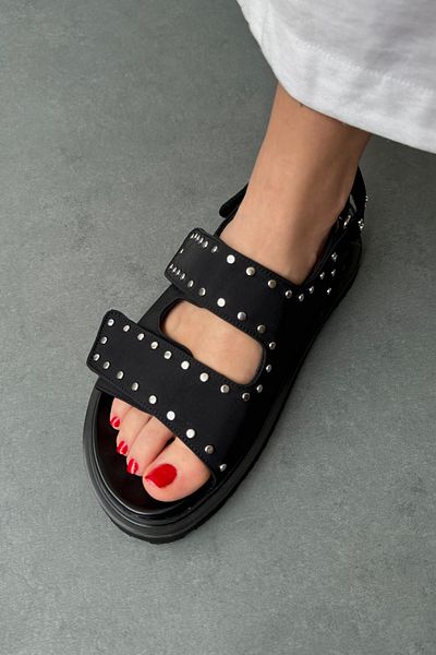 Mupa Shoes Satin Stoned Black Women's Sandals