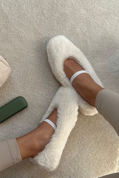 Mupa Shoes Balerini de damă cu pene albe