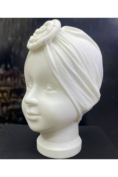 ALDAİR Rose Model Braided Children's Bucket - Bonnet