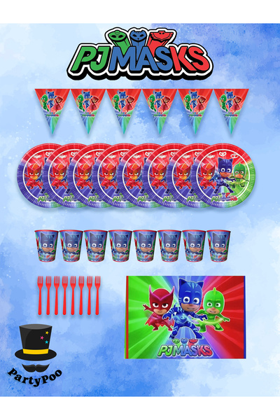 PartyPoo Set de petrecere ecologică pentru ziua de naștere tematică Pijamaske...