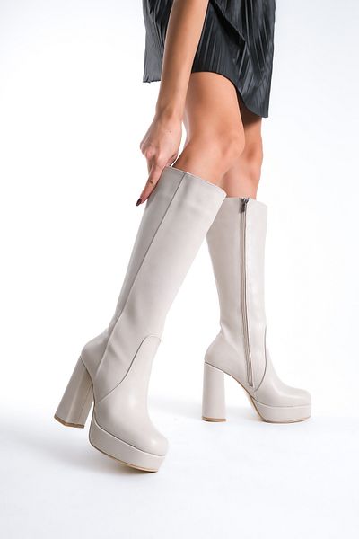 Shoesers Cizme de damă cu toc cu platformă înaltă cu design special
