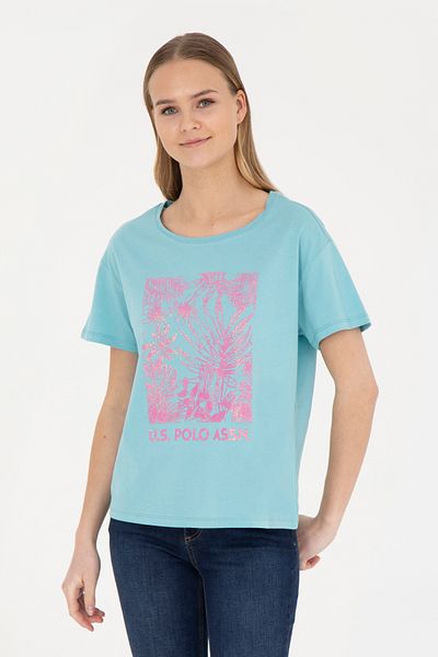 U.S. Polo Assn. Tricou de damă Mint cu decolteu 50282901 -VR090