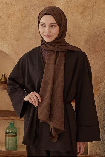 Modakaşmir Silky Jacquard Series Drop Pattern Shawl