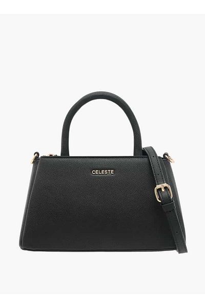 Celeste Solid Tote Bag with Detachable Strap and Zip Closure