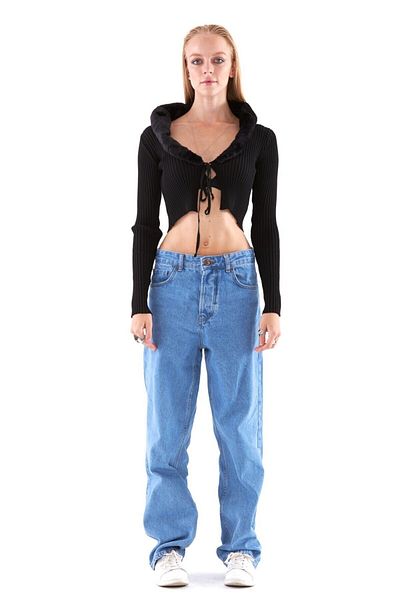 THIMOON Women's Blue High Waist Wide Leg Loose Loose Jeans