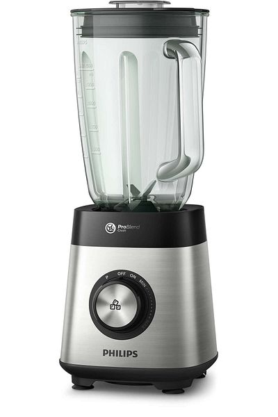 Philips Series 5000 Blender, Metallic, 1000w Metal, 2l Glass Jar, Hr3573/91. 2 Years Warranty
