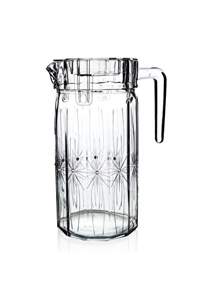 DECOCIA 1400cc Köşeli Kesme Cam Sürahi Mira Desenli