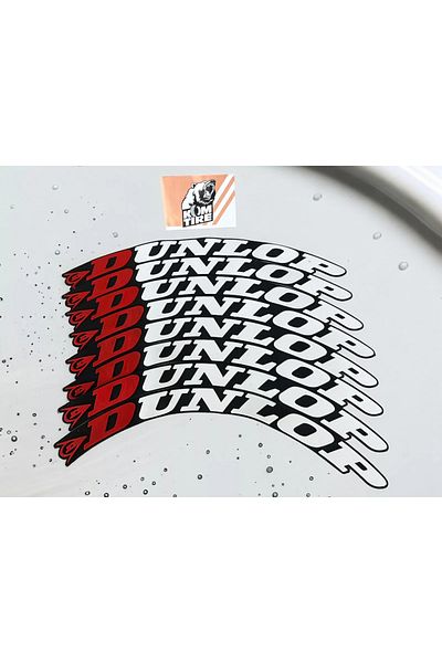 komauto حروف إطارات الدراجات النارية والسيارات من Dunlop مقاس 2.5 سم 8 قطع ملصق تزوير لاصق