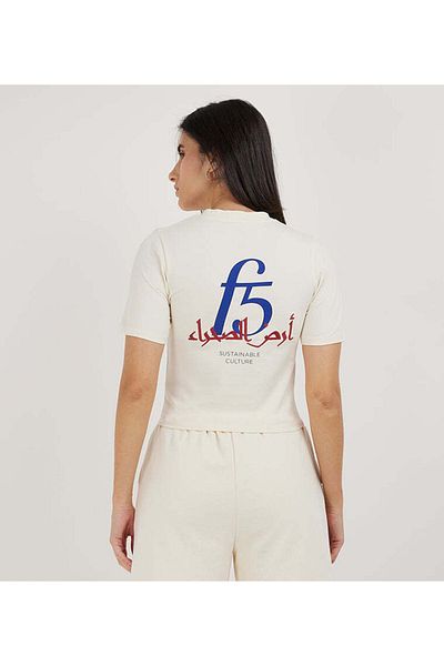 F5 Cropped Varsity T-Shirt For Women