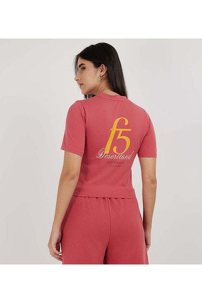 F5 Cropped Varsity T-Shirt For Women