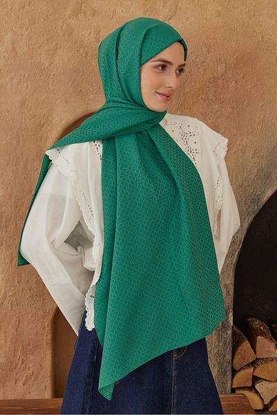 Modakaşmir Silky Jacquard Series Drop Pattern Shawl