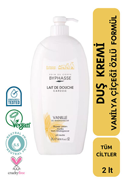 BYPHASSE Caresse Vanilya Çiçeği Özlü Kremli Duş Jeli 2000ml