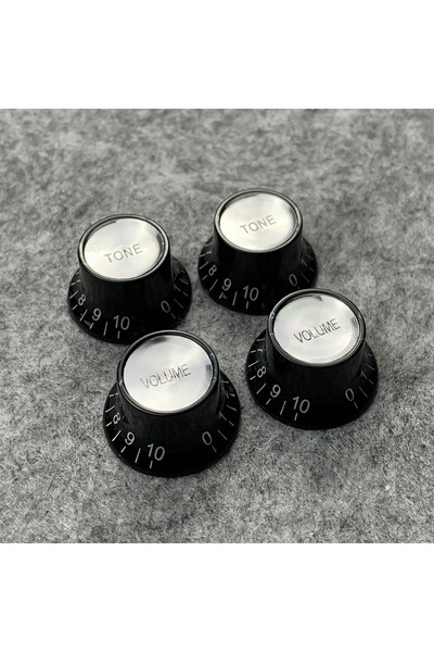 Choice FLEOR 4pcs Vintage LP Guitar Knobs 2T2V Tone Volume Knobs Black with A...