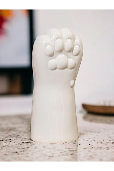 Evion Vază din ceramică cu pisică picioare - Obiect decorativ