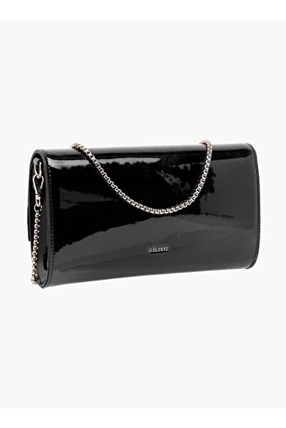 Celeste Embellished Clutch with Flap Closure and Chain Strap - W 5 x H 13 x D 23 cm