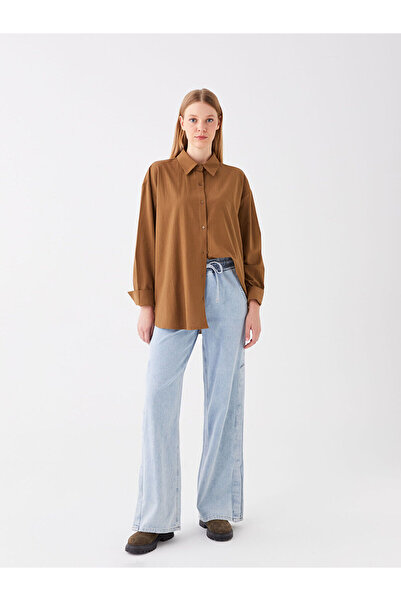 LC Waikiki Oversize dámská košile LCW Straight Long Sleeve Oversize