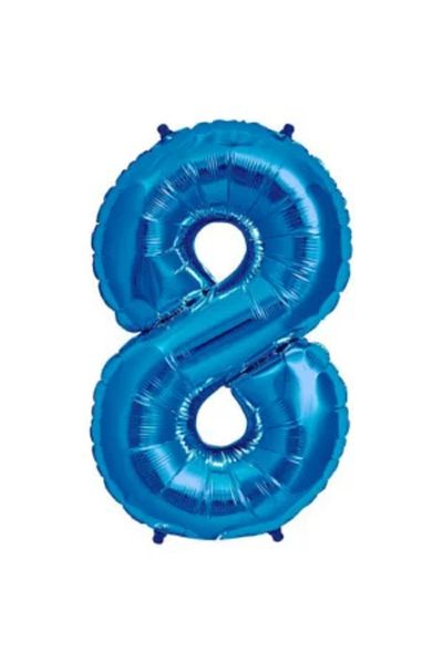 eğlencemarketi Dark Blue Number Foil Balloon - 8 (34 Inch 76 cm)