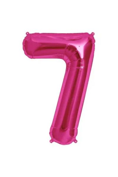 eğlencemarketi Dark Pink Numeral Foil Balloon - 7 (34 Inch 76 cm)