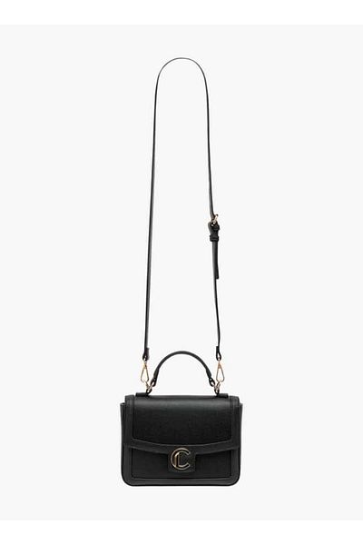 Le Confort Monogram Print Crossbody Bag with Flap Closure and Strap