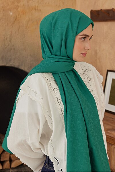 Modakaşmir Silky Jacquard Series Circle Pattern Shawl