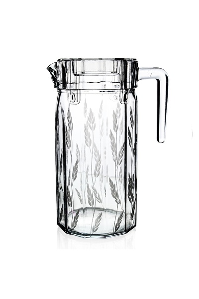 DECOCIA 1400cc Köşeli Kesme Cam Sürahi Sürgün Desenli