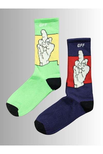 socksbox Κάλτσες τένις με σχέδια - 2 ζευγάρια/μέγεθος 37-42