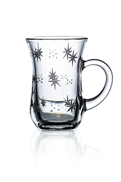 DECOCIA Set of 6 Tea Glasses with Handles 145cc Sema Patterned