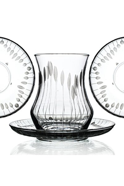 DECOCIA طقم شاي أفرو 24 قطعة لـ 12 شخصًا، 170 سي سي منقوشة فيجا