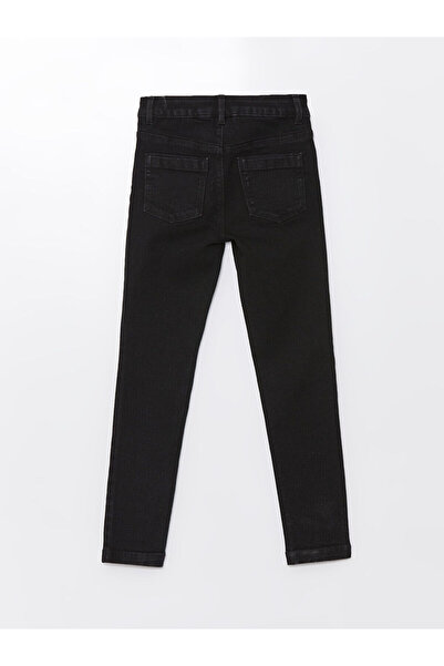 LC Waikiki Black Girl's Jean Trousers with Adjustable Waist Elastic