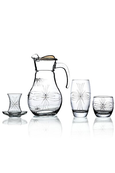 DECOCIA Pudgy 25 Parça 6 Kişilik Bardak Çeyiz Seti Mira Desenli