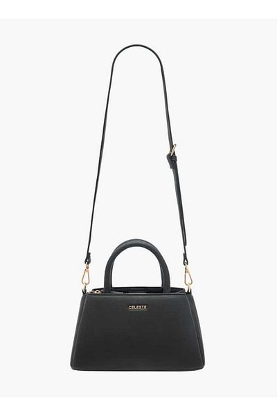 Celeste Solid Tote Bag with Detachable Strap and Zip Closure