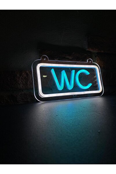Neonite 'WC' Işıklı Neon Led Dekoratif Duvar Yazısı Tabelası (25X12CM)