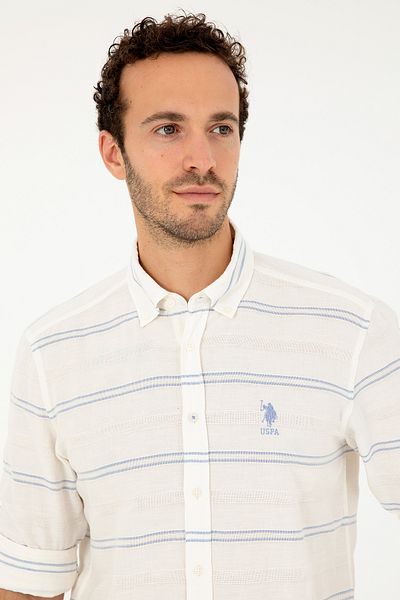 U.S. Polo Assn. Cămașă cu mânecă lungă albastru deschis pentru bărbați 50282822 -VR003
