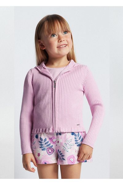MAYORAL Girl's Hooded Zippered Knitwear Cardigan 3355