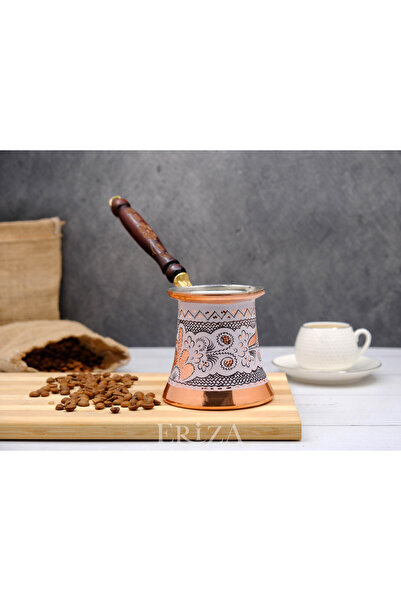 ERİZA وعاء قهوة نحاسي مطرز يدويًا يتسع لـ 4-5 أشخاص