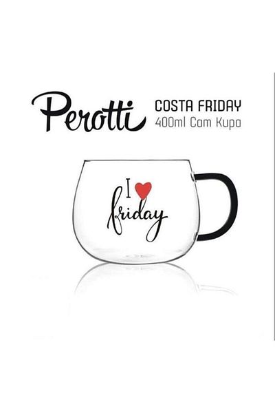 Perotti 13773 Costa Friday Glass Mug Magnolia Glass 400ml