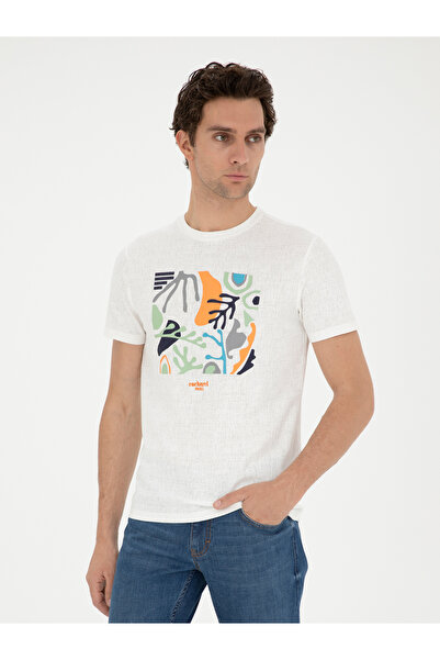 Cacharel Beyaz Slim Fit Bisiklet Yaka T-shirt 50284398-VR013