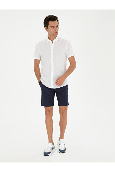 Cacharel Navy Blue Regular Fit Shorts 50285374-Vr033