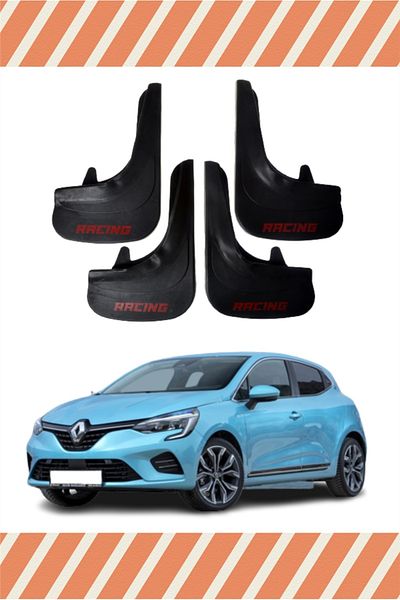 FİXFLEX Renault Clio 5 Racing Written 4-Piece Dust Cover Fender Mud Flap