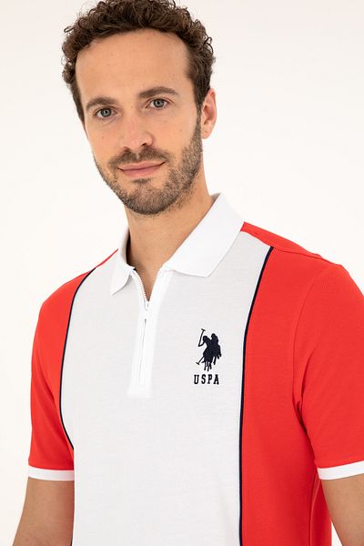 U.S. Polo Assn. Men's Regular Fit Polo Neck Red T-Shirt 50281945 -Vr030