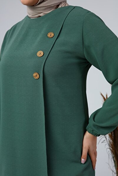 Ferace Women's Large Size Lower Top Hijab Double Ayrobin Suit Khaki